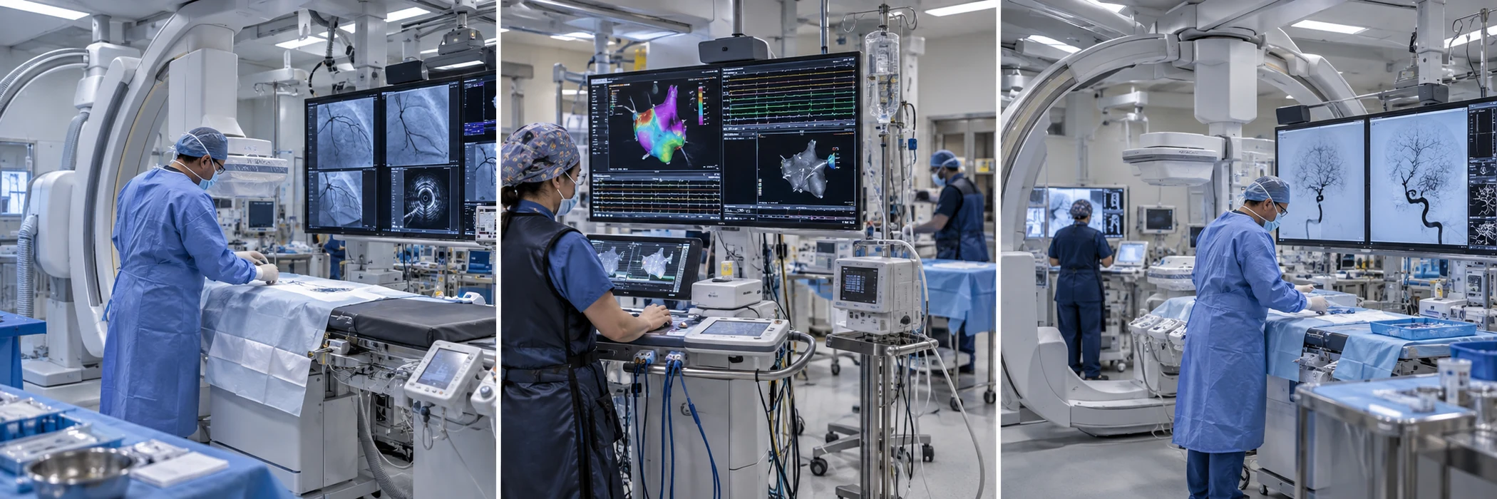 Cath Lab, electrophysiology, and neurointerventional procedural environments.